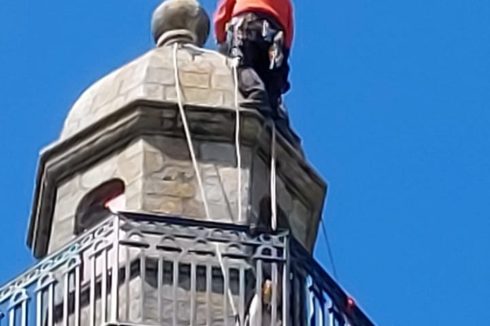 travaux d'accès difficile sur clocher en bretagne