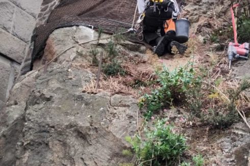 travaux en hauteur pose filet de protection